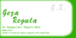 geza regula business card